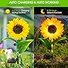 Solar Lights Outdoor Garden Decor, 3 Pack Realistic Sunflower Solar Lights