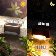 8 Pack LED Solar Step Lights Outdoor Waterproof Solar Stair Lights Solar Powered Deck Lights Auto On/Off (Warm White) (8))